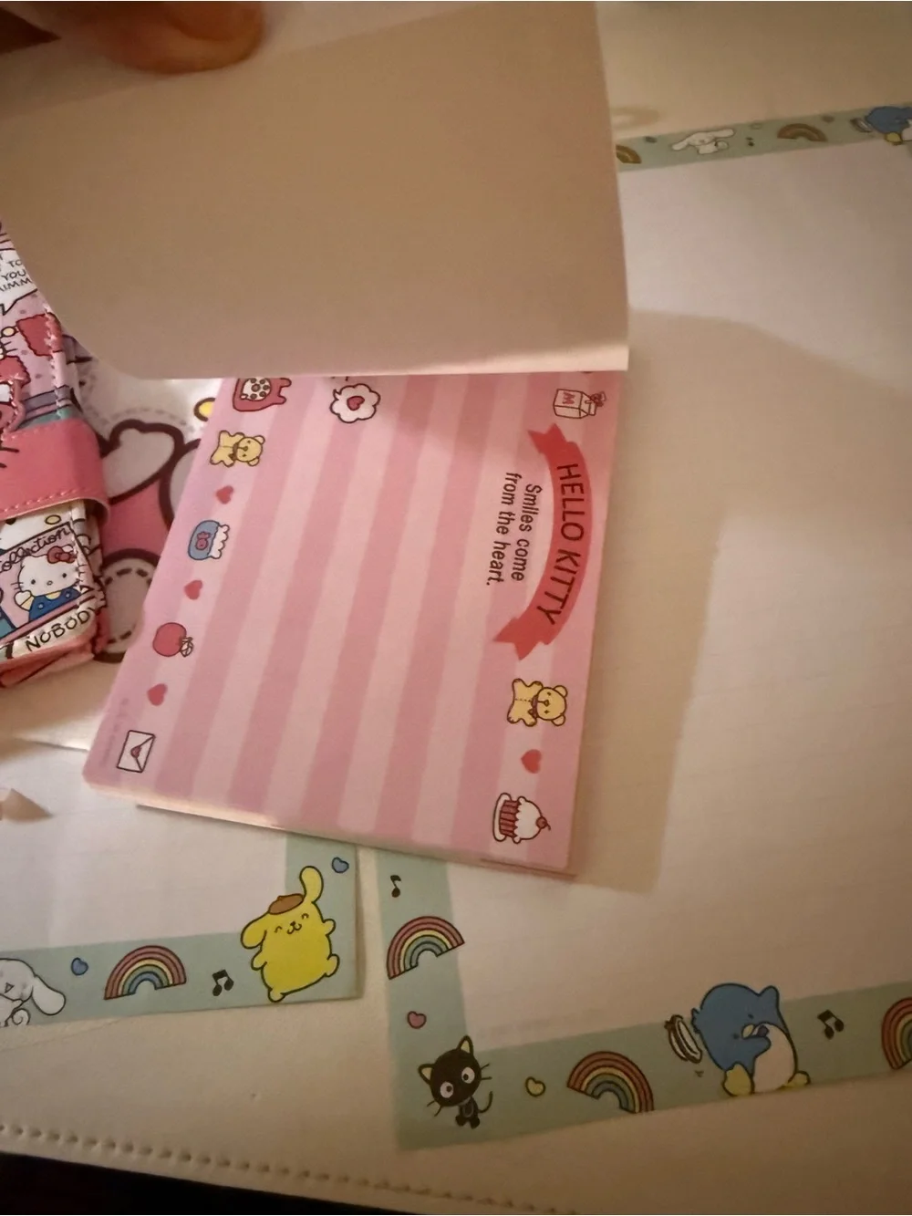 Hello Kitty Pink Kids Drawstring Bag & Notebook Set